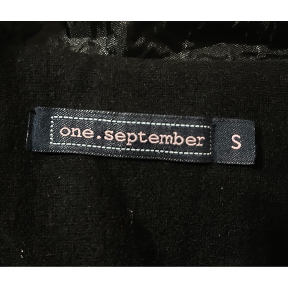 Rare Anthropologie One September Jacket Womens Small Black Snowflakes Wool Coat - Picture 13 of 15